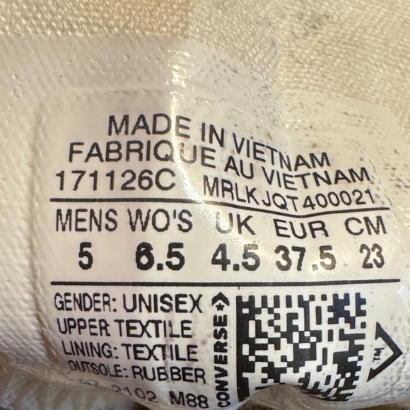 Converse Chuck Taylor High-Top Unisex Sneakers Women’s Size 6.5/ Men 5 - Picture 6 of 7